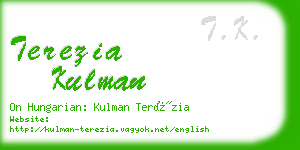 terezia kulman business card